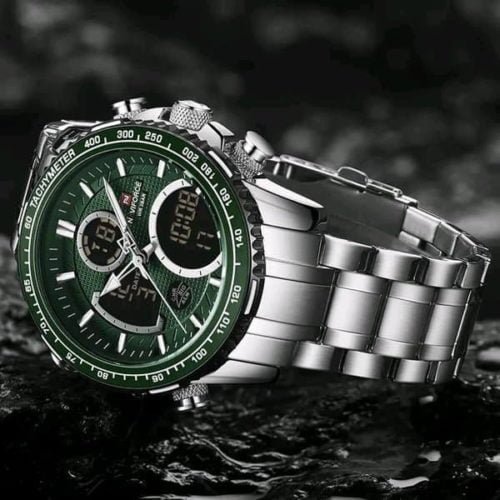 Men Naviforce NF 9182 Silver & Green