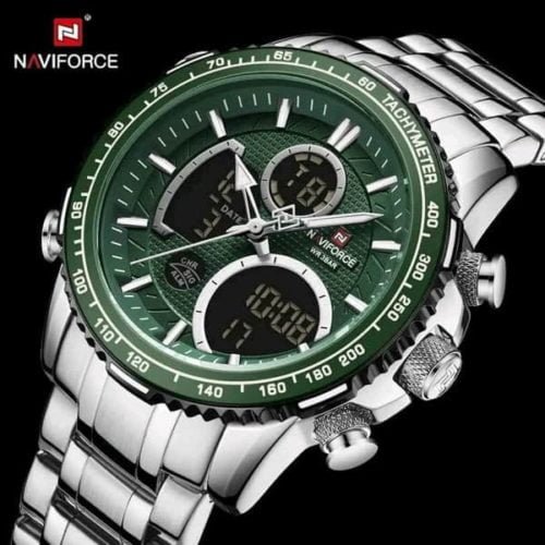 Men Naviforce NF 9182 Silver & Green