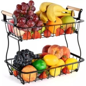 Generic 2 Tier Multifunctional Fruit Rack Basket