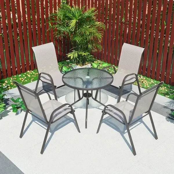 Outdoor Table With Four Foldable Chairs