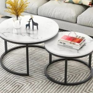 Marble Effect (Wooden) Nesting Table Set