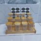 12pcs Square Glass Spice Jar Set With A Wooden Bamboo Stand