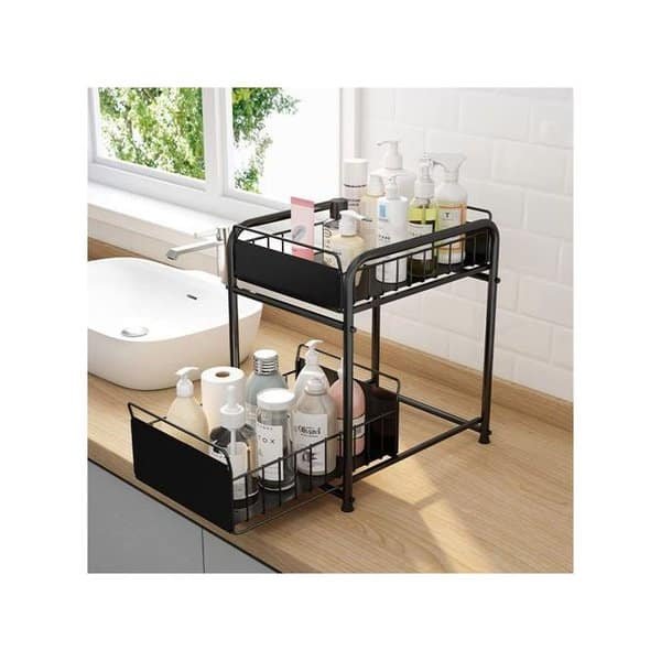 2 Tiers Metallic Multipurpose Rack