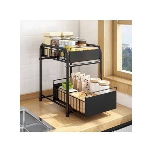 2 Tiers Metallic Multipurpose Rack