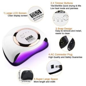 BLUEQUE Professional UV Nail Lamp Dryer - Gel Polish Manicure - Image 2