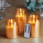 L.E.D Glass Candles With Remote Control 3pcs Set