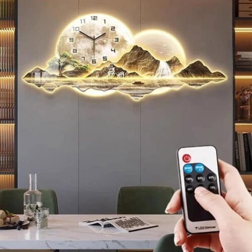 Large 3D Led Landscape Decorative Wall Clock