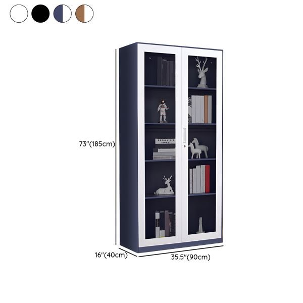 Metallic Steel Cabinet 2 Glass Doors