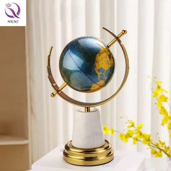 Earth Globe Ornaments Decor White