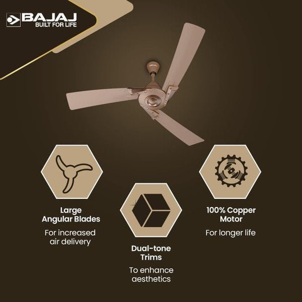 Bajaj Euro 48 Inch Ceiling Fan Topaz High Quality Made in India