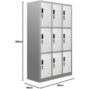 9-Locker Metallic Filing Office Cabinet