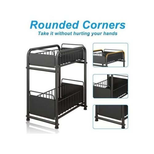 2 Tiers Metallic Multipurpose Rack