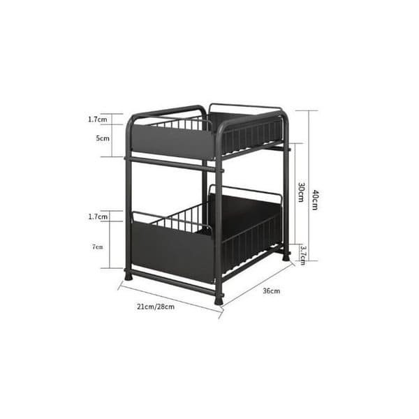 2 Tiers Metallic Multipurpose Rack