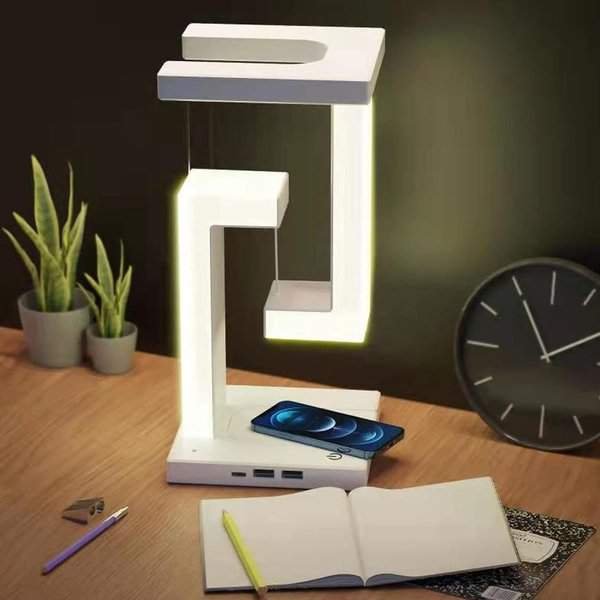 LED Antigravity Night Light with a wireless Charger
