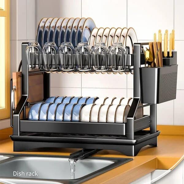 2 Tier Carbon Steel Dish Drying Rack