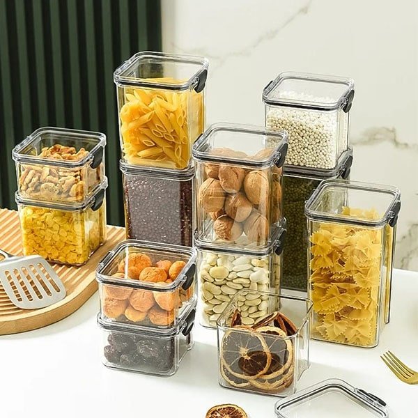 8pcs Transparent Acrylic Cereal Food Storage Containers 2-min