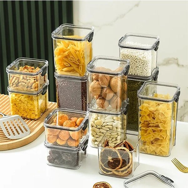 8pcs Transparent Acrylic Cereal Food Storage Containers 4-min