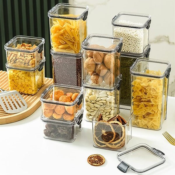 8pcs Transparent Acrylic Cereal Food Storage Containers 6-min
