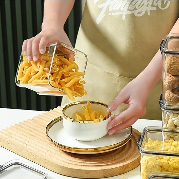 8pcs Transparent Acrylic Cereal Food Storage Containers 8-min