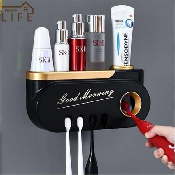 Classy Unique Good Morning Toothpaste And Toothbrush Holder