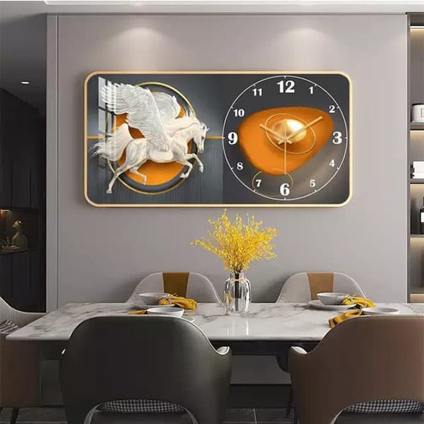 Crystal Porcelain Decorative Wall Clock Orange