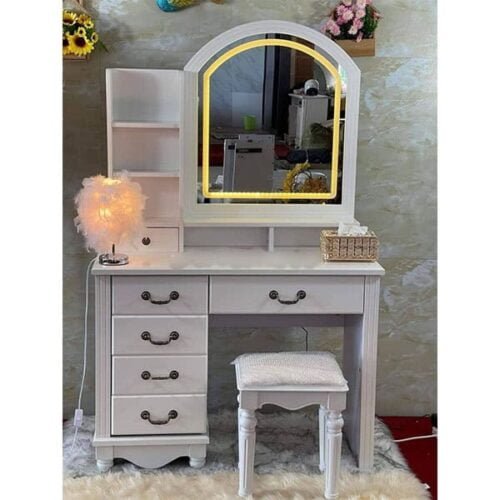 Dressing Table with LED Lighting (White)