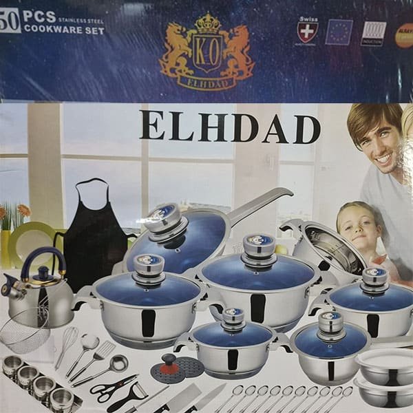 Elhdad 50pcs Stainless Steel Cookware Set.