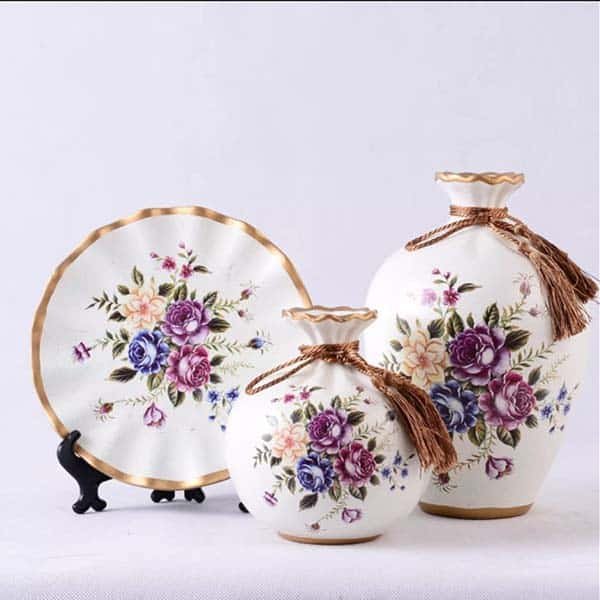 3pcs American Style Creative Indoor Pottery Flower Vase