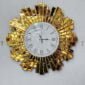 Gold Sunburst Mirrored Decorative Wall Clock