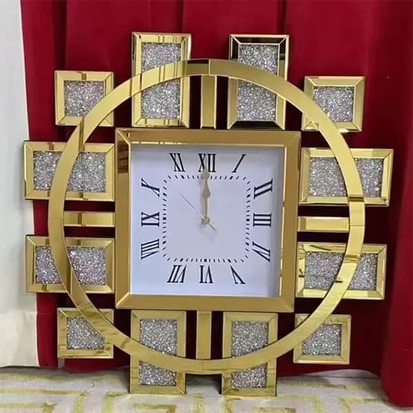 Gold Classy Mirrored Wall Clock