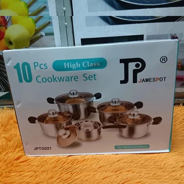 Jp Jamesport Quality Stainless 10 Psc Cookware Set -cooking Sufuria (1)