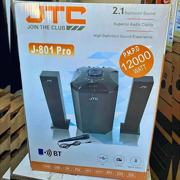 Jtc 2.1ch Hometheatre-bt/fm/usb-12,000w-system
