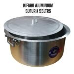 Kifaru Aluminium Sufuria with Handle & Lid 55Ltrs