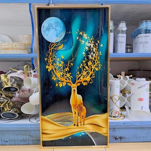 Living room aluminum decorative painting modern special-shaped decorative painting crystal porcelain sofa hanging wall painting 3