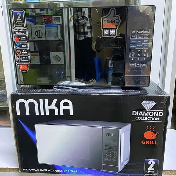 MIKA Microwave Oven (MMWDGPB2074MR) 20L With Grill, Silver