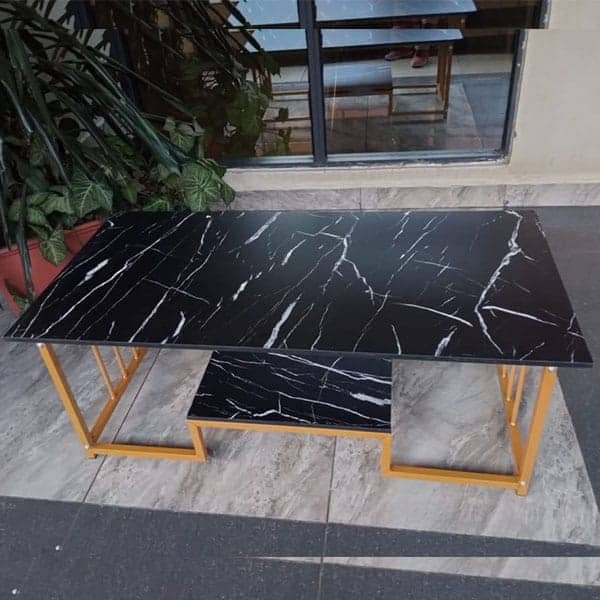 Marble Effect Wooden Coffee Table