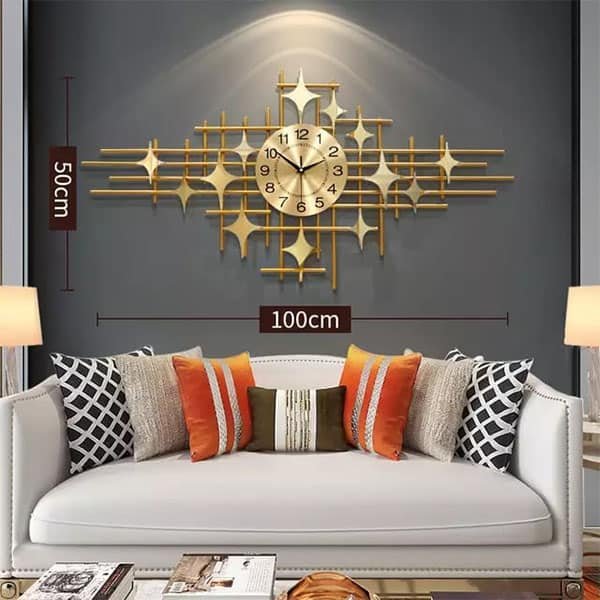 Metallic Star wall clock