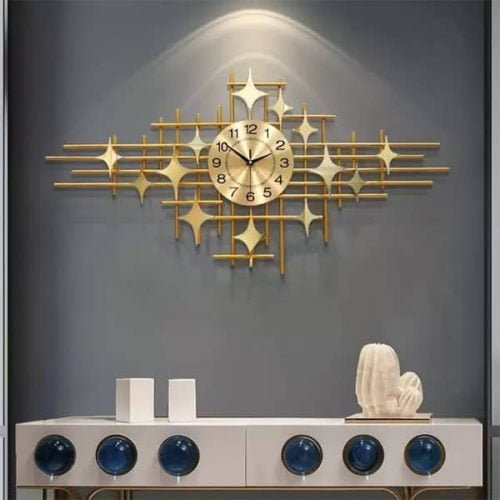 Metallic Star Wall Clock