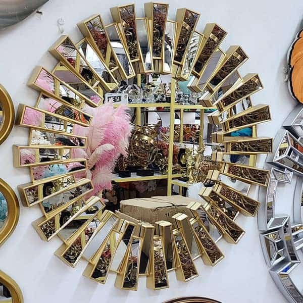 Modern Gold Round Decorative Mirror