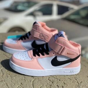 Nike Air Force 1 Women Sneakers High-top Sports White Peach Black Shoes