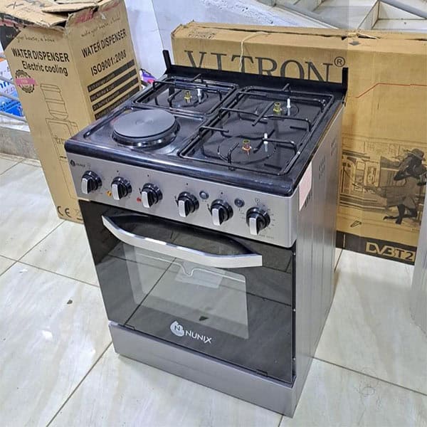 Nunix 60x60cm Free Standing Cooker Electric Oven Glass Top