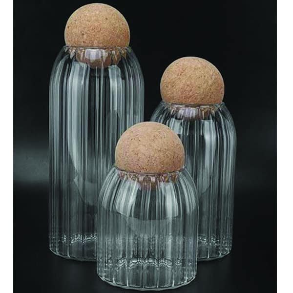 Open Ball Cork Transparent Jar 1