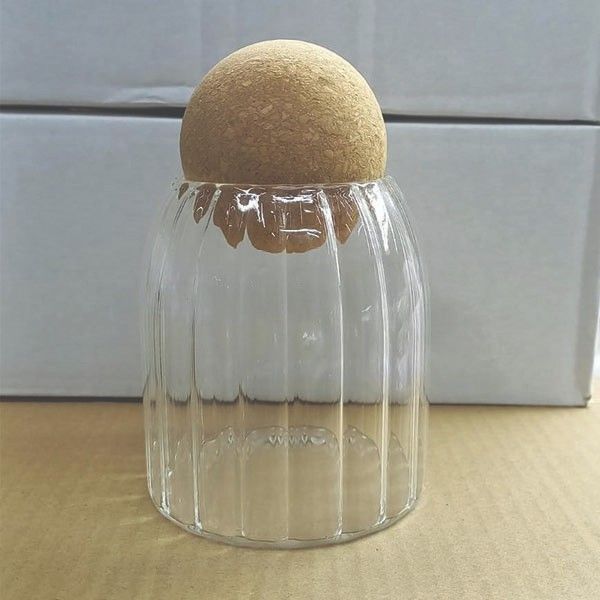 Open Ball Cork Transparent Jar