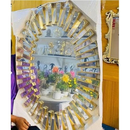 Oval Shaped Sunburst Wall Decor Mirror