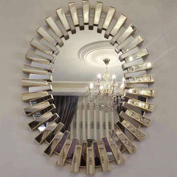 Oval Shaped Sunburst Wall Decor Mirror