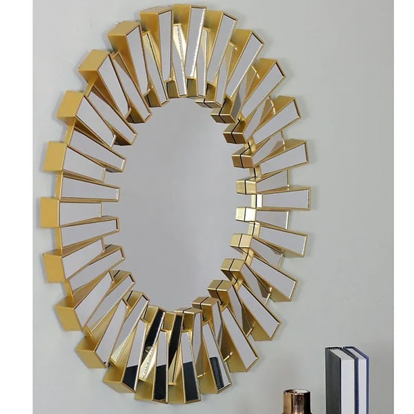 Oval Shaped Sunburst Wall Decor Mirror