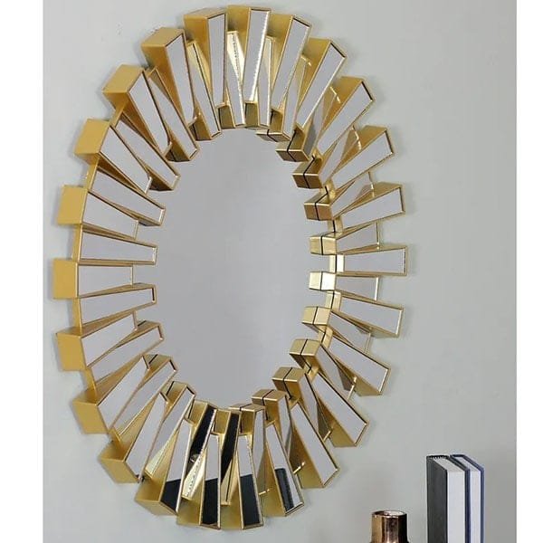 Oval shaped Sunburst wall decor mirror