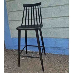 High Bar Chair With Metal Legs and Hard Plastic Back Rest