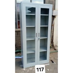 2 Door Full Glass Metallic Cabinet