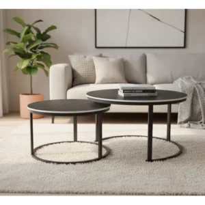 Modern Metal Nesting Coffee Table Set